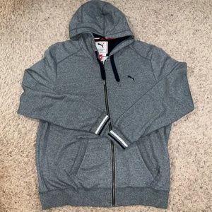 Puma Men’s Limited Edition Heather Black Super Soft Zipper Hoodie with Pockets